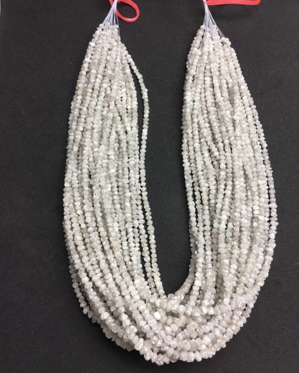 1 Carat WHITE/SILVER Loose Natural Rough Diamond Beads 