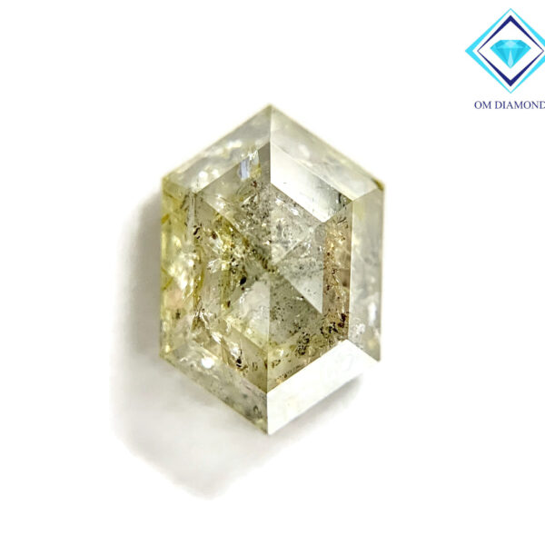 Elongated Hexagon Diamond with Greenish-Yellow Inclusions - Image 3